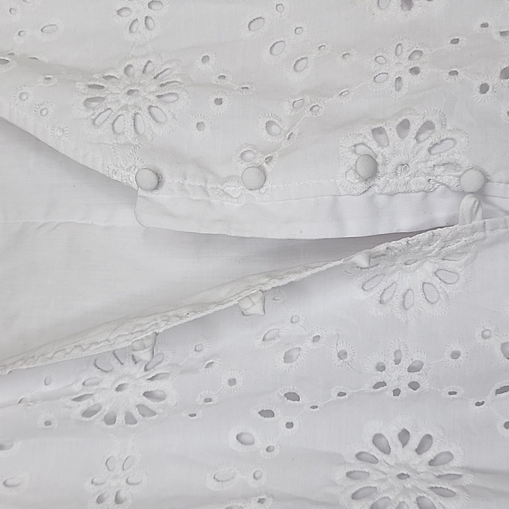 Time And True Womens Sleevless Cotton Blend Tiered Eyelet White Mini Dress - Picture 4 of 12